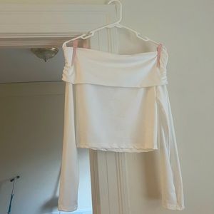 Size M off the shoulder white top. Amazon